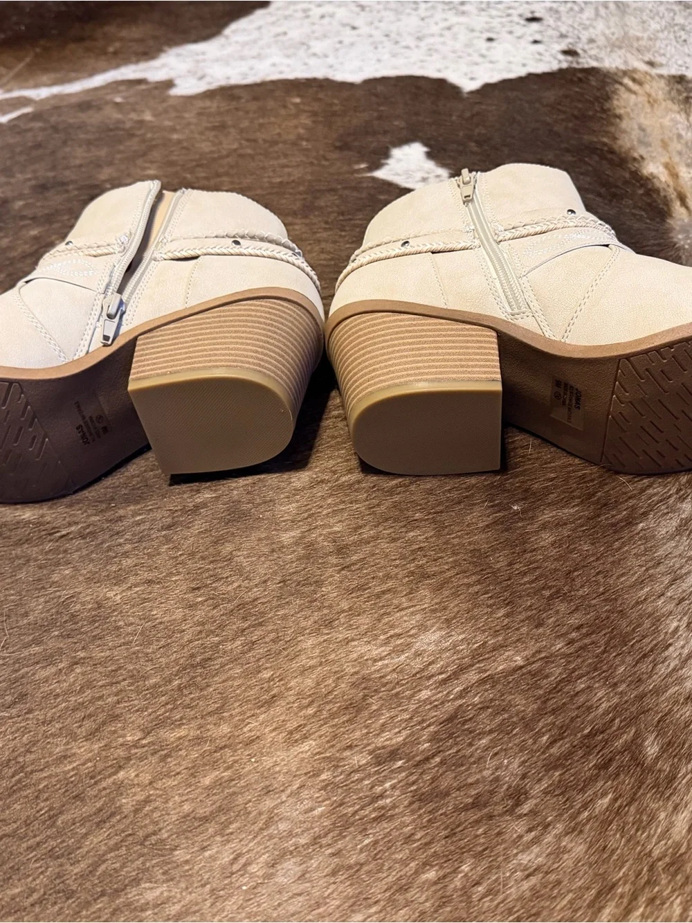 Jellypop Beige Suede Buckle Ankle Booties - Picture 3 of 4